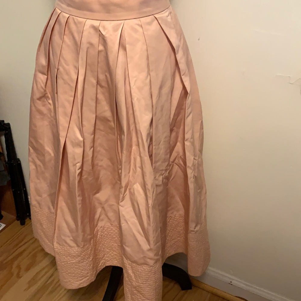 Pink satin full skirt